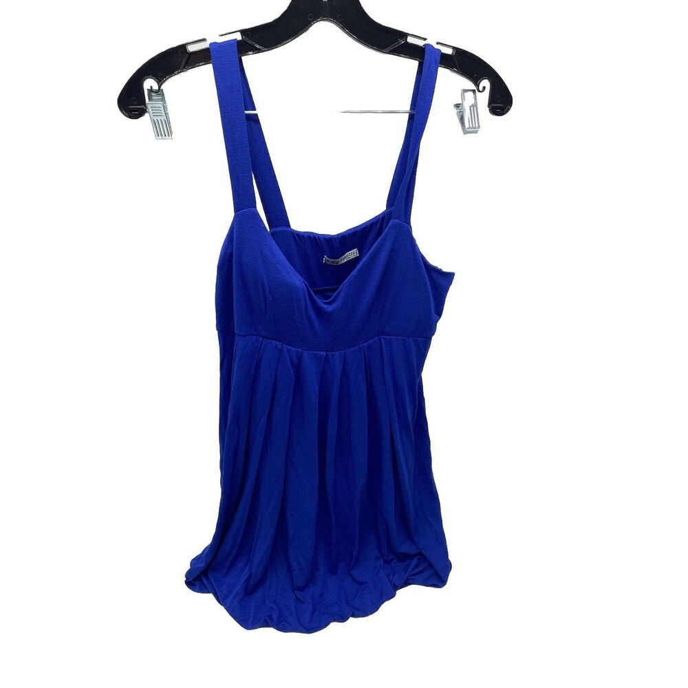 Janette Strappy Swing Tank Top Women Size  Blue Blouson Large - Cleavage